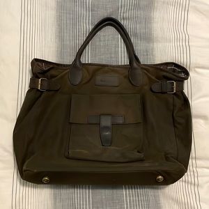 Barbour waxed canvas tote w laptop sleeve